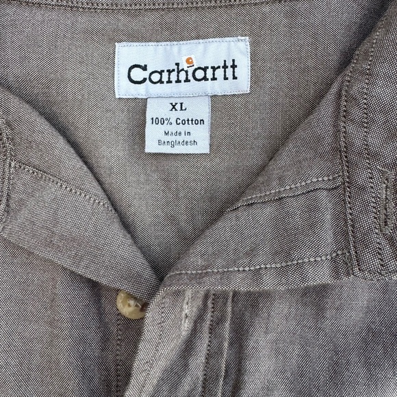 Carhartt Casual Button-Up Shirt Moss Chambray Short Sleeve Size: XL - Picture 7 of 8